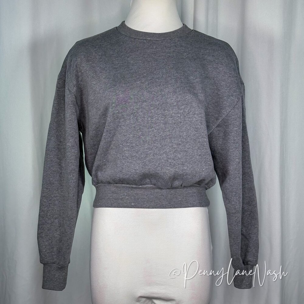 Wild Fable Cropped Fleece Pullover Sweatshirt Gray - Picture 2 of 9